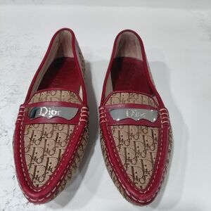 Dior Red and Brown Loafers